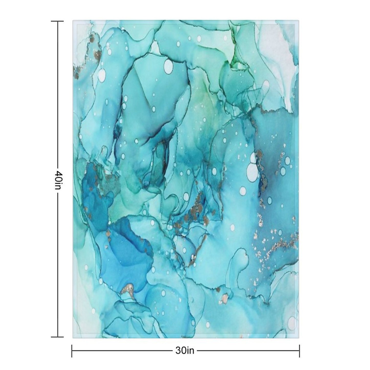 Mermaid Tears - Teal Chrome Abstract Ink Painting Multi-functional Throw Blanket