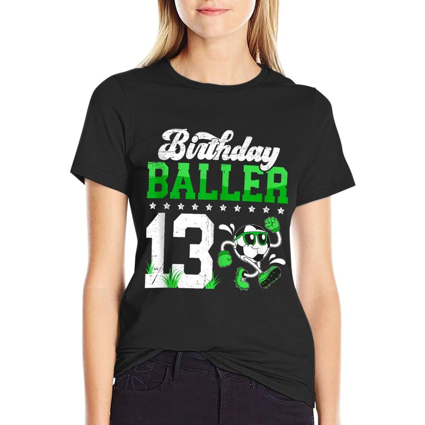 13th Soccer Birthday Party Thirteen Year Old Soccer Player Lightweight T-Shirt