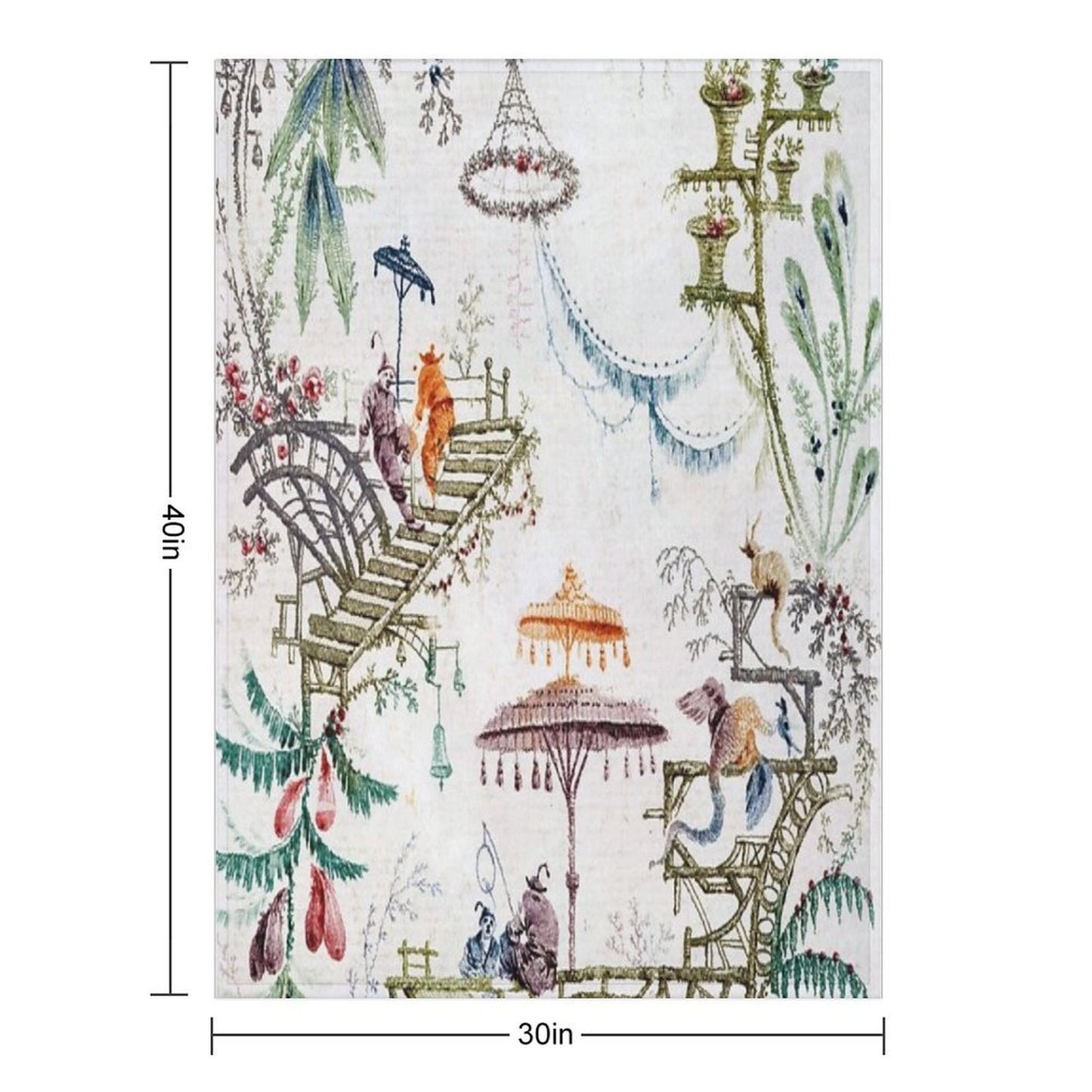 Enchanted Forest Chinoiserie Lightweight Throw Blanket