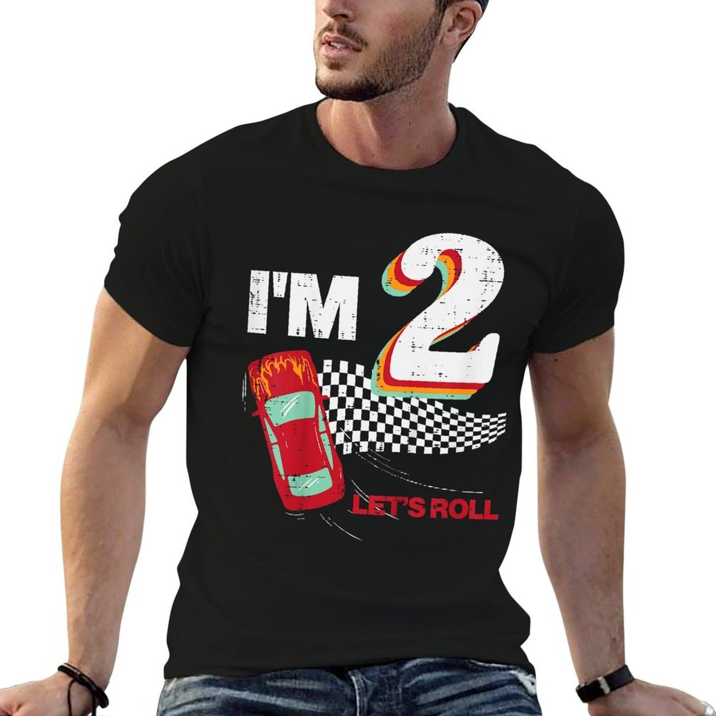 Kids 2nd Birthday Race Car Drift Im 2 Bday Party Boys Girls Kids Polyester Blend T-Shirt
