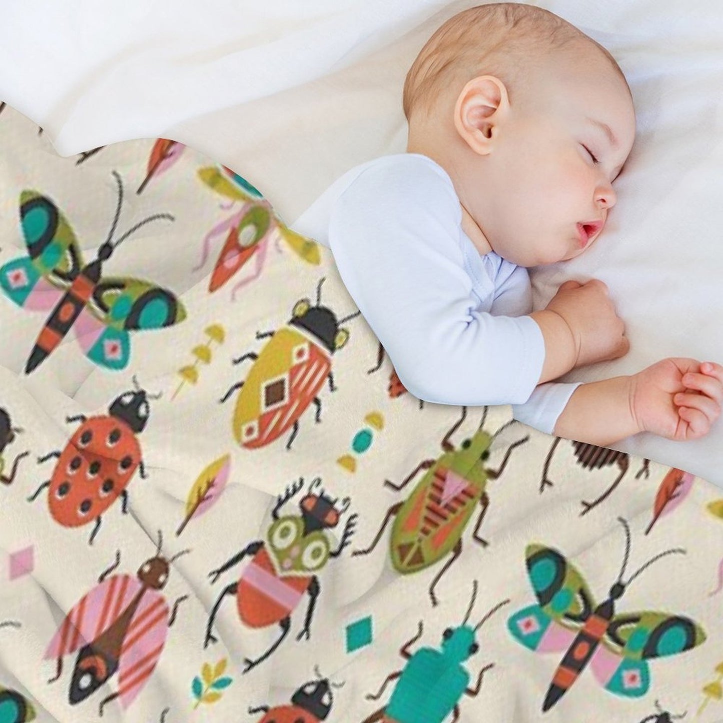 Mid Century Bugs Sustainable Throw Blanket