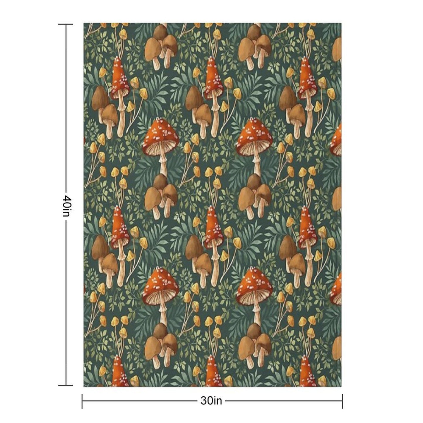 Woodland Mushroom Spray Durable Throw Blanket