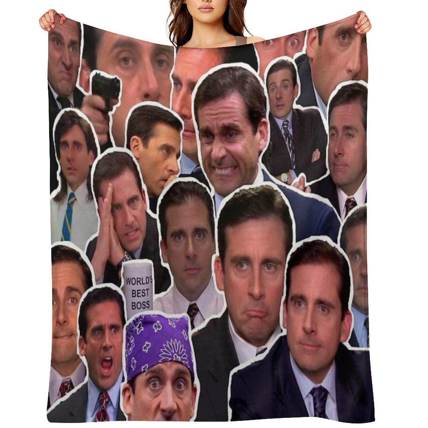 Michael Scott - The Office Collage Sustainable Throw Blanket