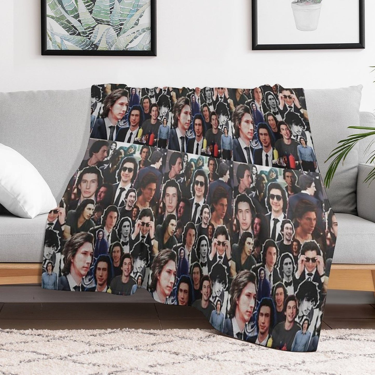 Assorted Adam Driver Collage Anti-pilling Throw Blanket