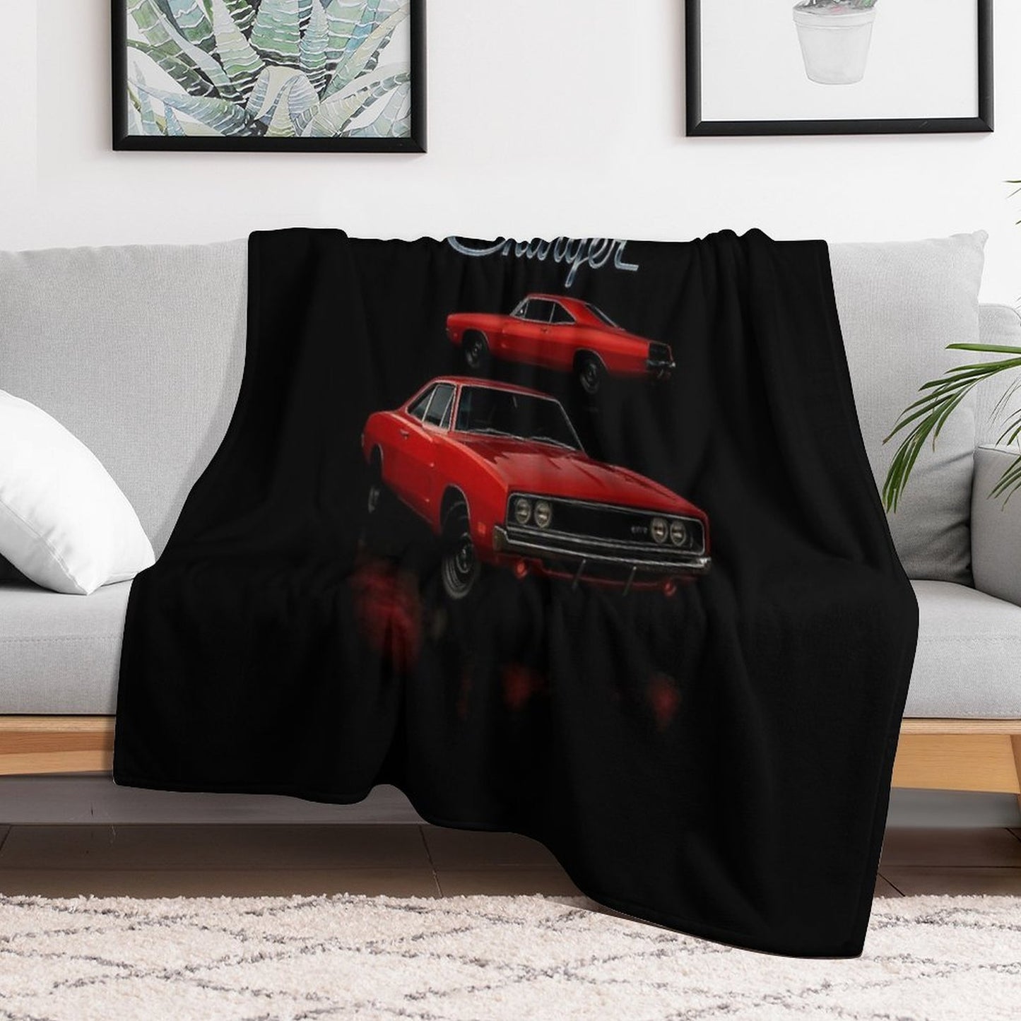 1970 Charger RT Red Classic Muscle Car Art Durable Throw Blanket