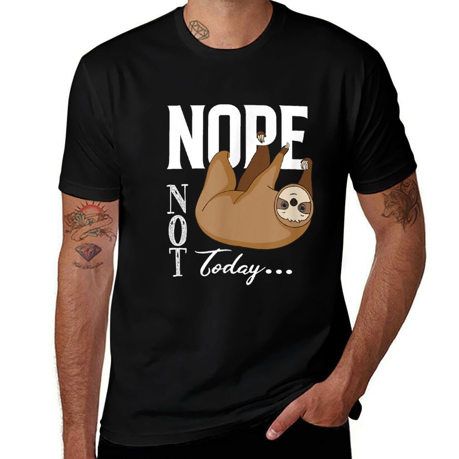 Nope T-shirt - Funny Nope Not Tshirt - Minimalist Sloth Nope  Trendy Pattern T-Shirt