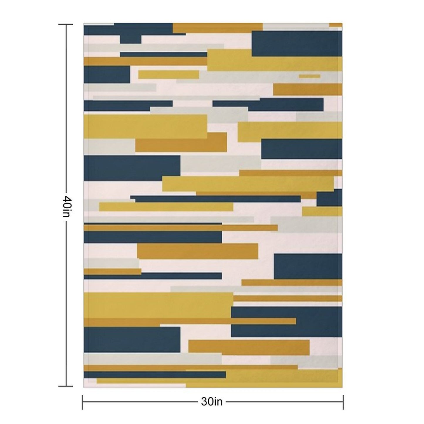 Wright Midcentury Modern Geometric Abstract Pattern in Mustard Yellow, Navy Blue, And Pale Blush Shrink-resistant Throw Blanket