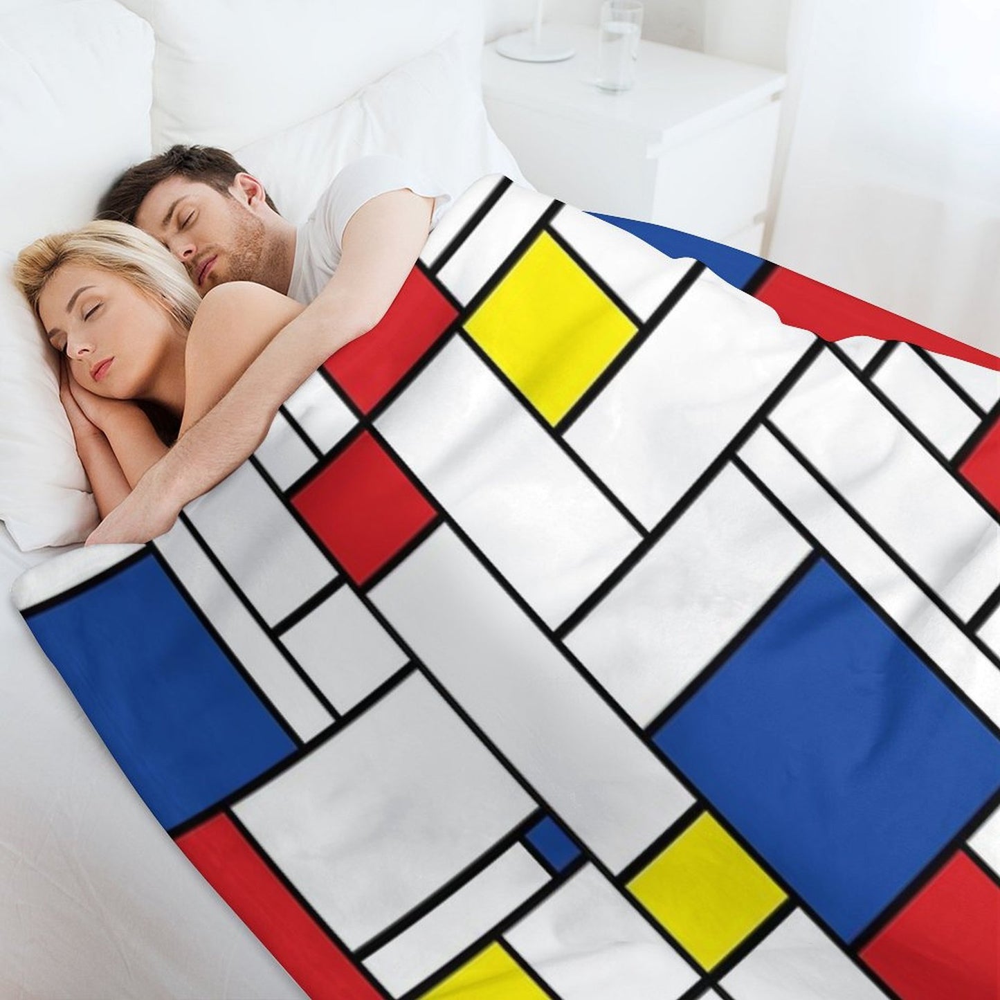 Mondrian Minimalist De Stijl Modern Art II © Fatfatin Anti-pilling Throw Blanket