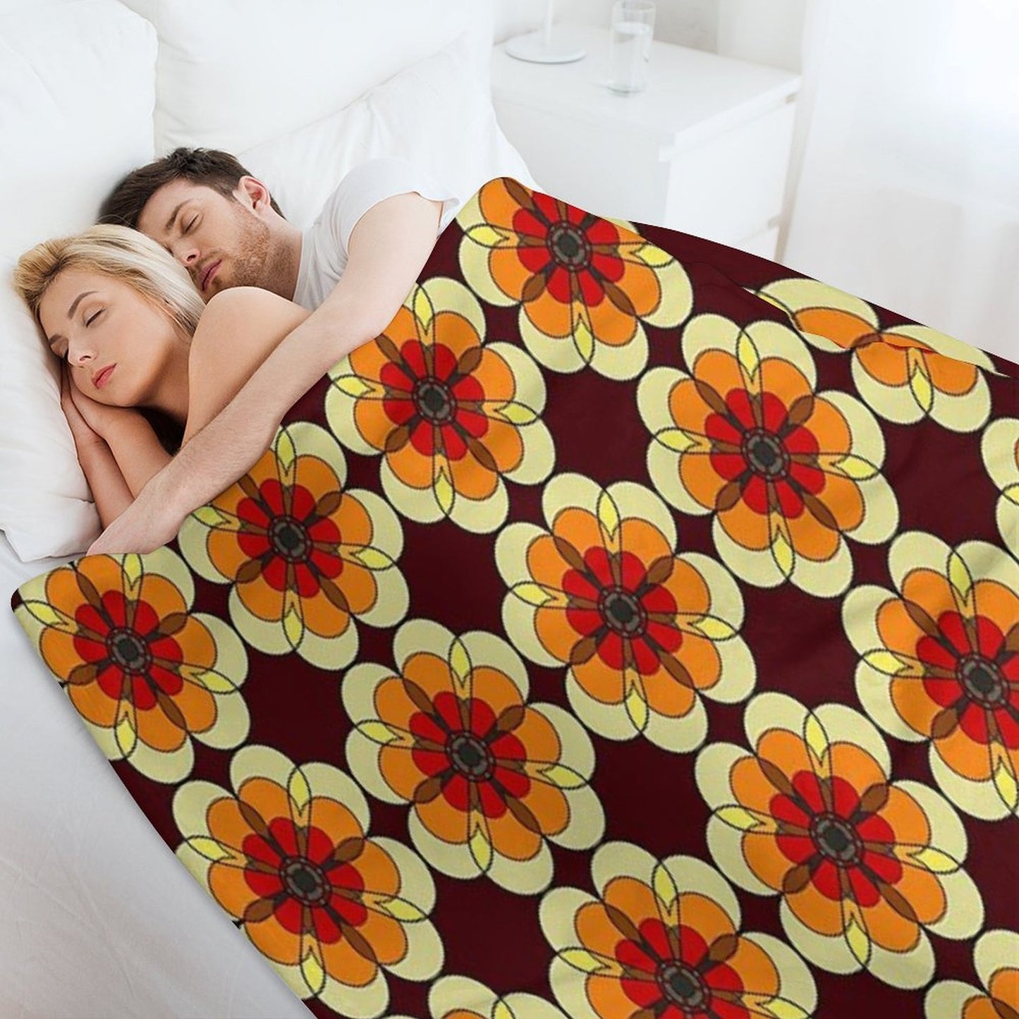 Retro Marigold Gift-ready Throw Blanket