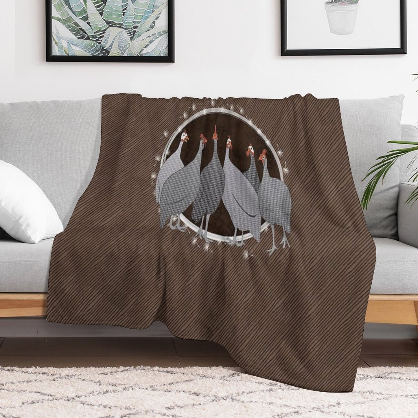 Helmeted Guineafowl Machine-washable Throw Blanket