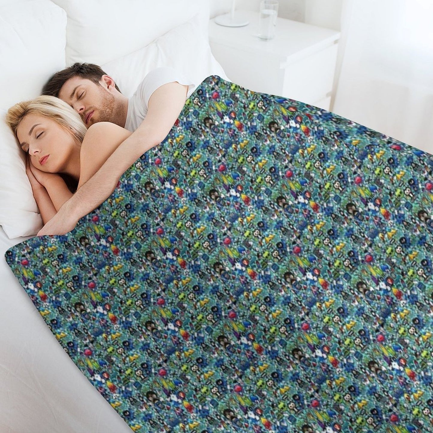 Cartoon Print Shrink-resistant Throw Blanket