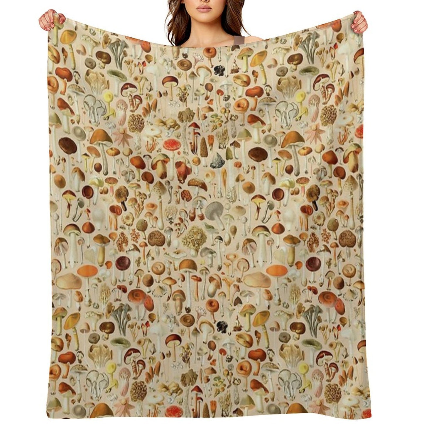 Vintage Mushroom Designs Collection Comfort Throw Blanket