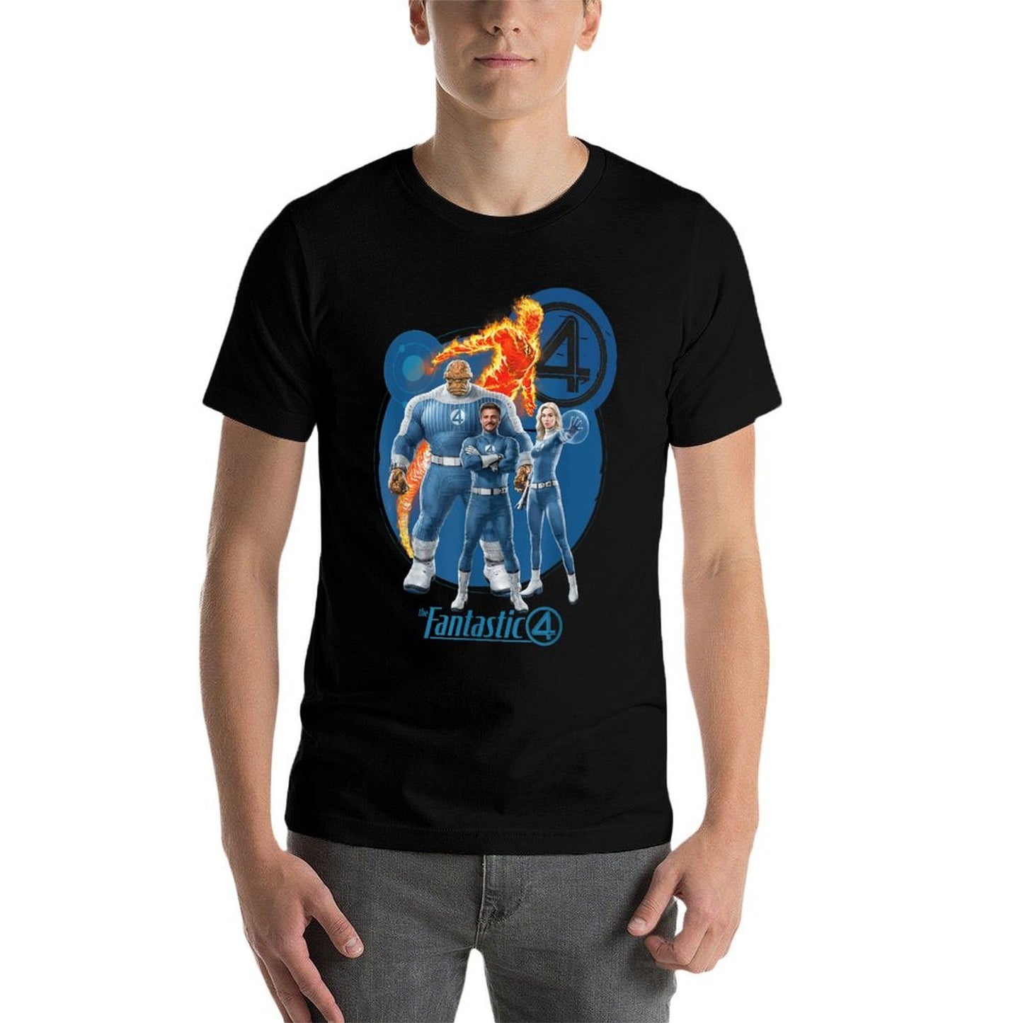 Marvel The Fantastic Four First Steps Heroic Family Shot Rolled Sleeves T-Shirt