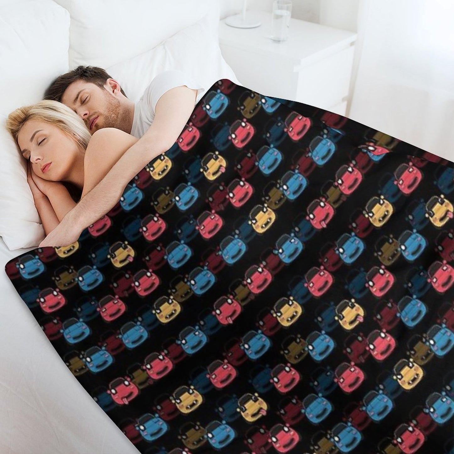 MIATA PATTERN BLACK Easy Care Throw Blanket