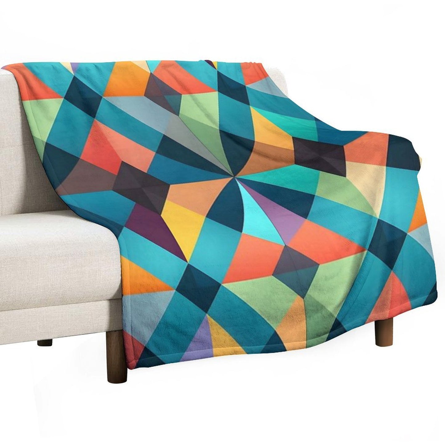 Elegant Geometric Harmony - Abstract Pattern Comfort Throw Blanket