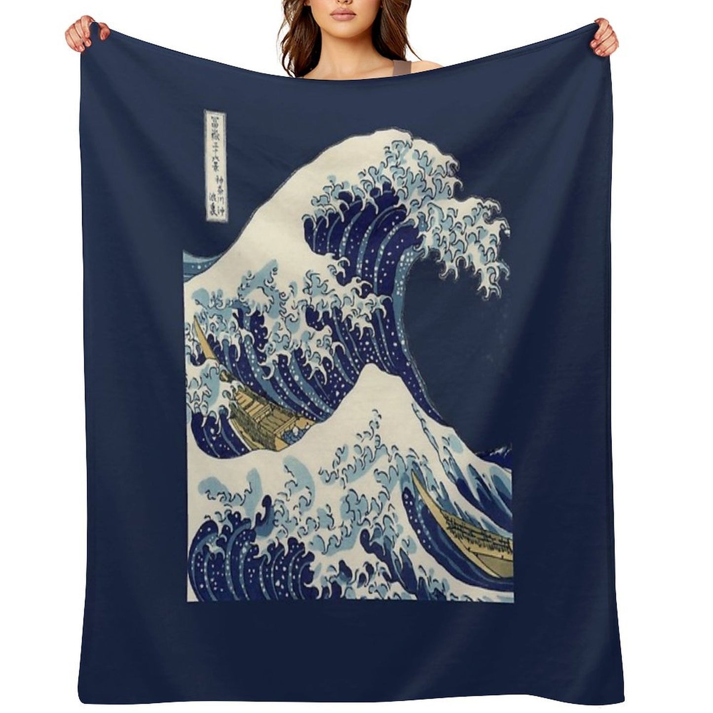 The Great Wave Off Kanagawa Transparent Compact Throw Blanket