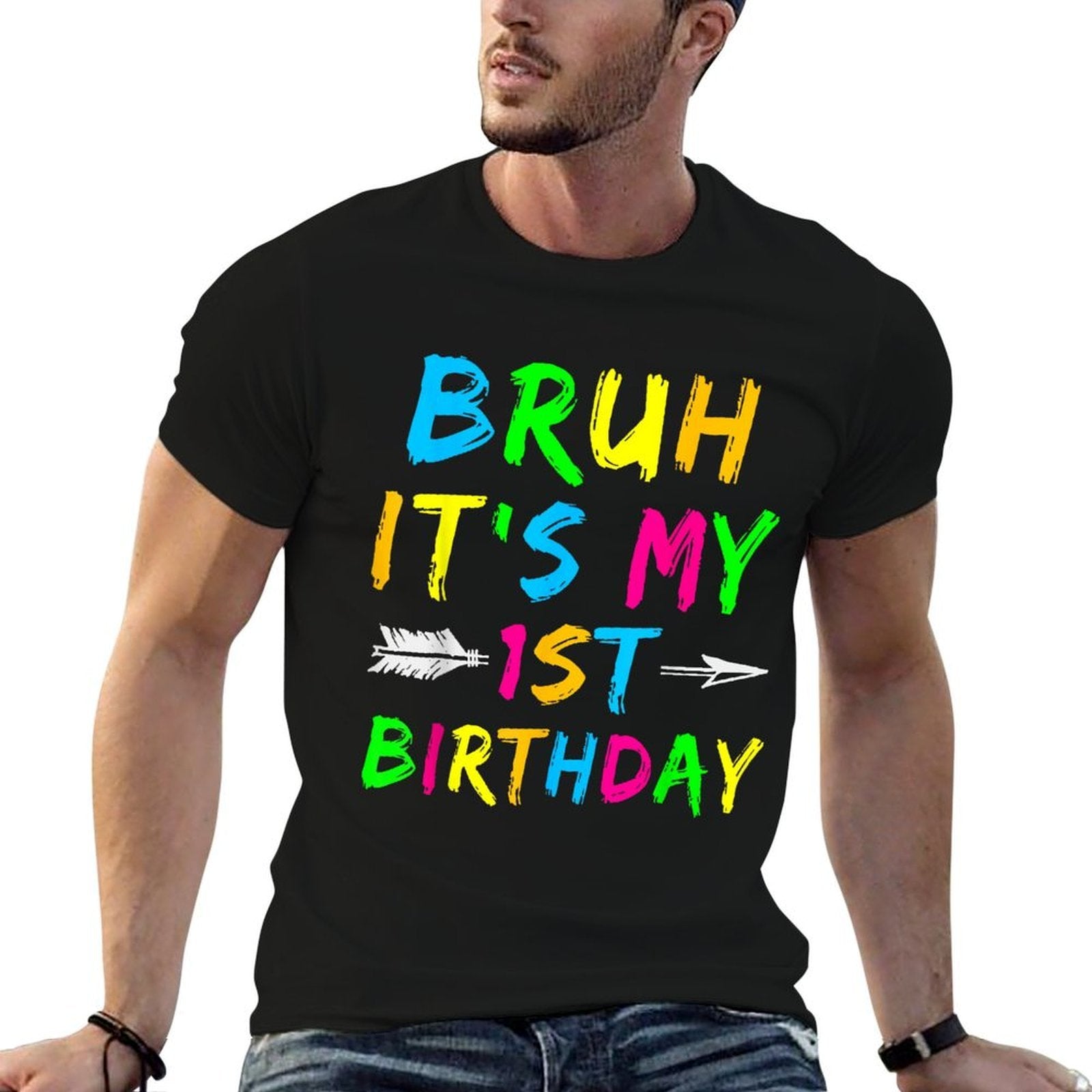 Bruh It's My 1st Birthday 1 Year Old Birthday  Summer-ready Fabric T-Shirt