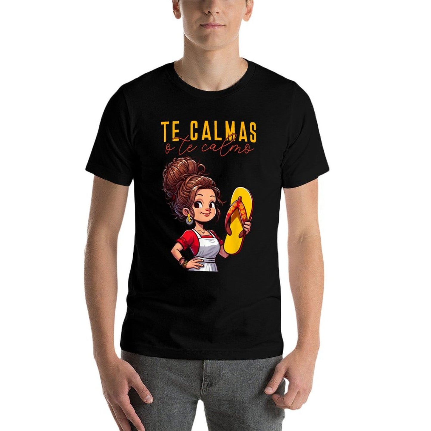 Mexican Spanish Mother Mom Expression Te Calmas O Te Calmo. Soft T-Shirt