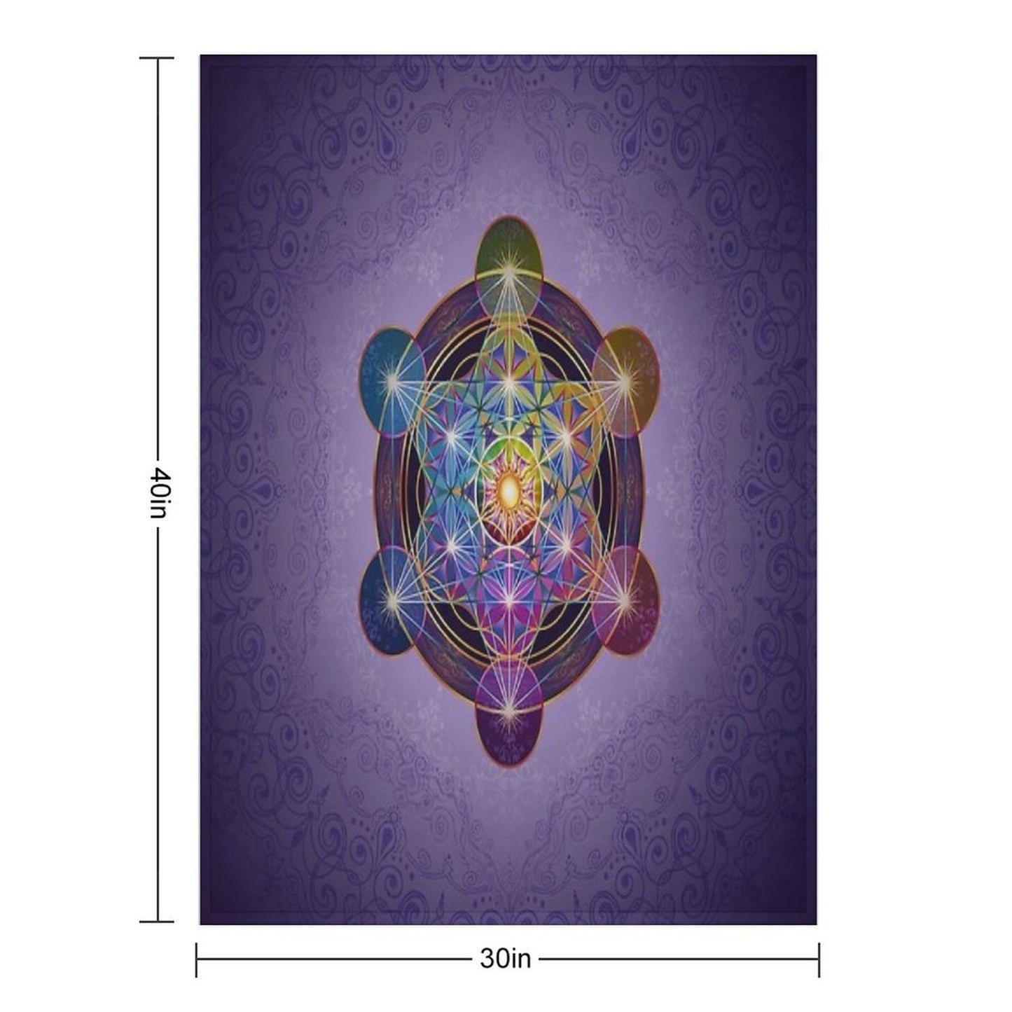 Metatron's Cube Merkabah Machine-washable Throw Blanket