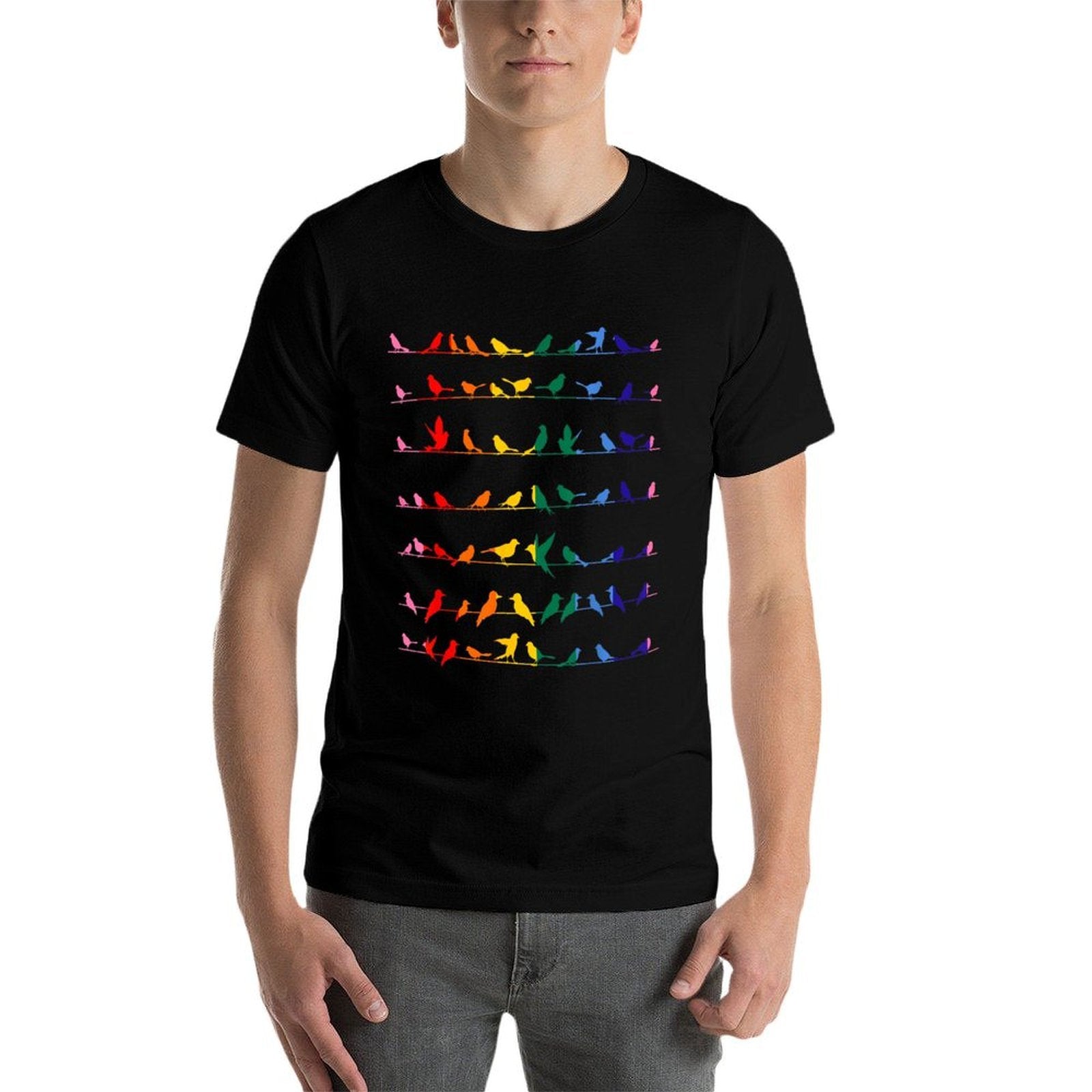 Proud LGBTQ Birds Animal LGBT Rights Pride Month Lesbian Gay  High-quality Stitching T-Shirt
