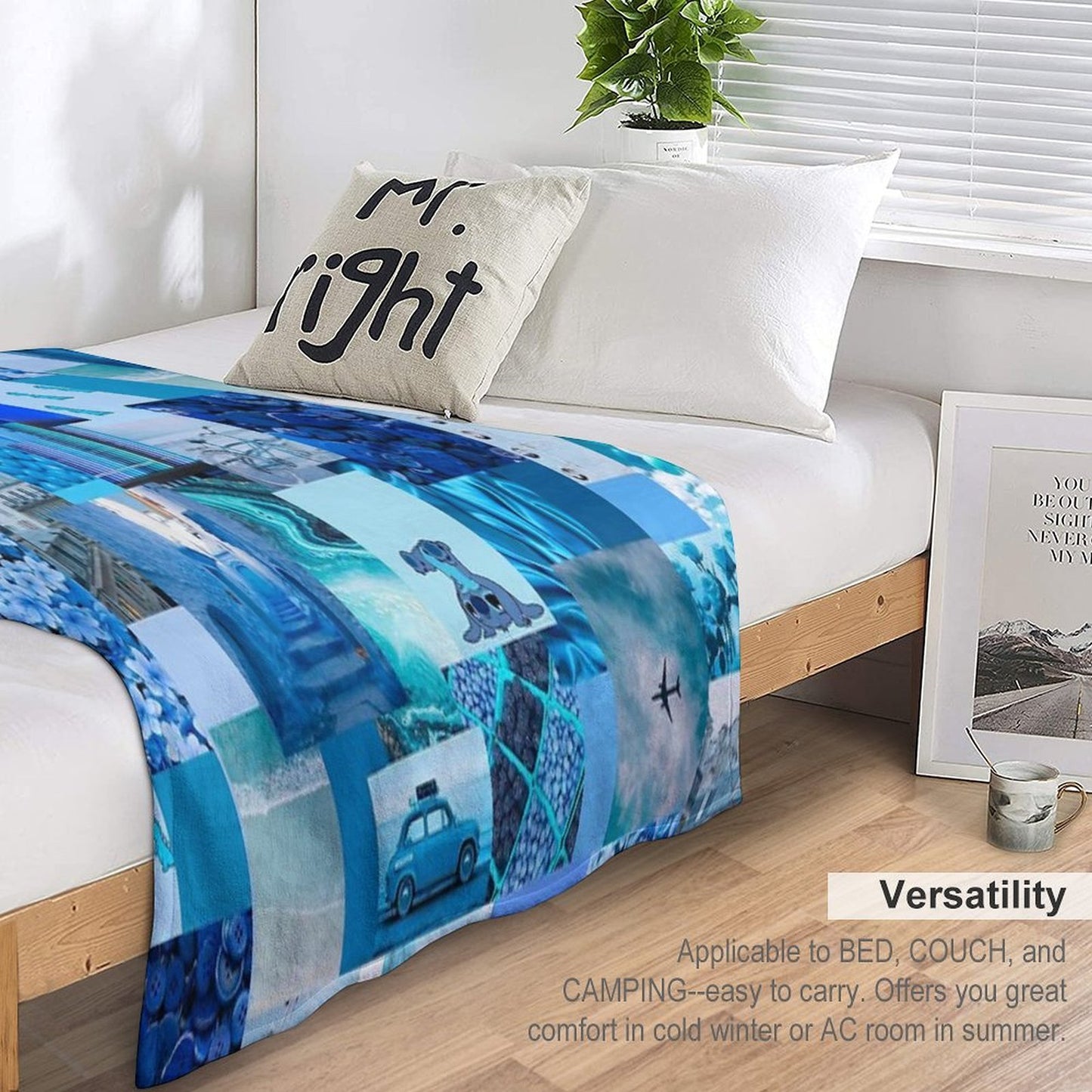 Blue Aesthetic Premium Throw Blanket
