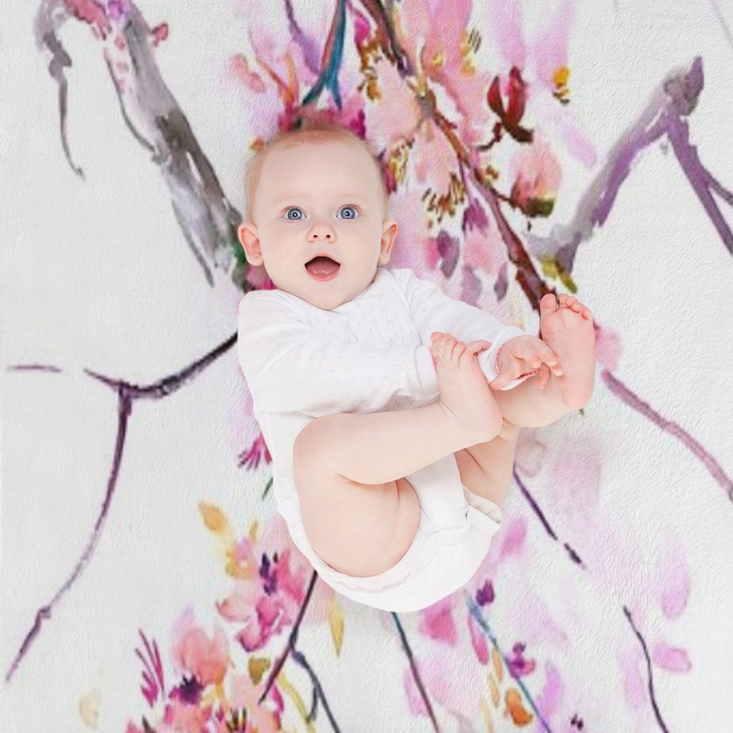 Cherry Blossom Anti-pilling Throw Blanket