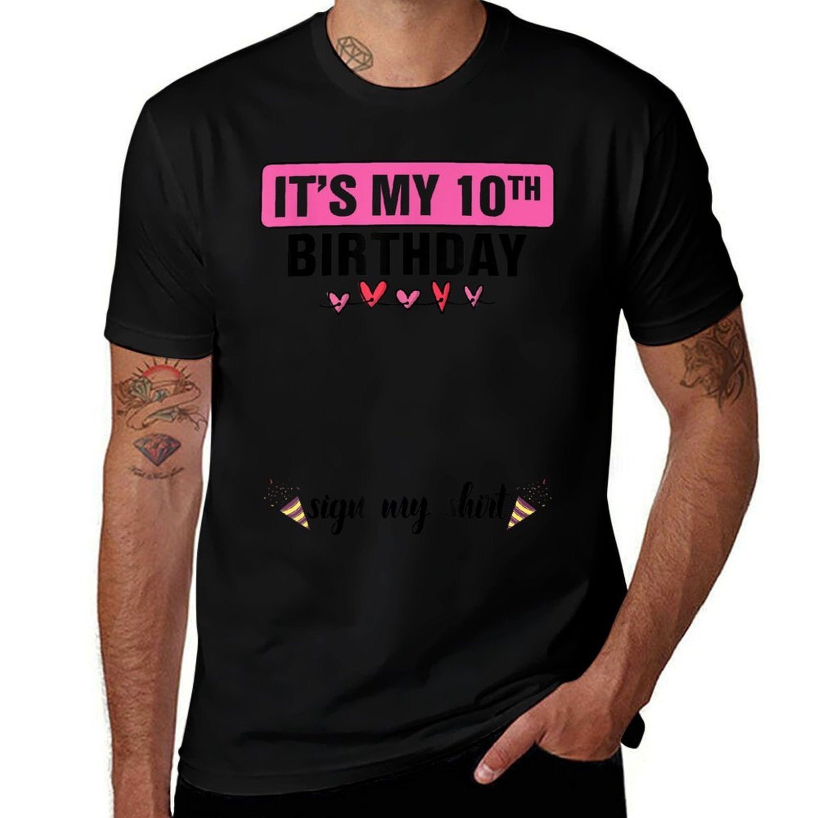 It's My 10th Birthday Cute 10 Years Old Girl Sign My  Stretchy T-Shirt