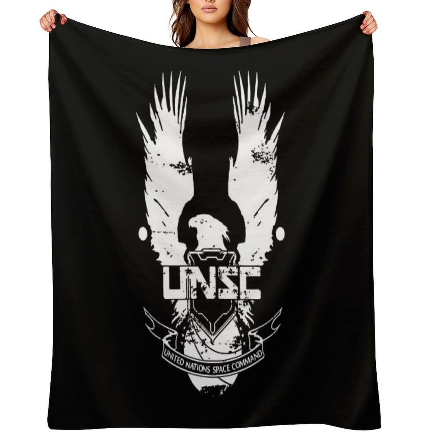 Halo UNSC Worn Logo High Quality Plush Throw Blanket