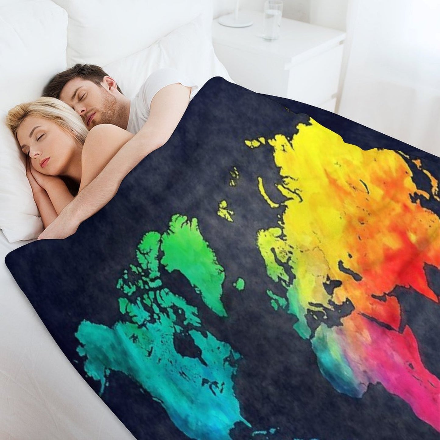 World Map Watercolor 6 #map #worldmap Velvety-soft Throw Blanket