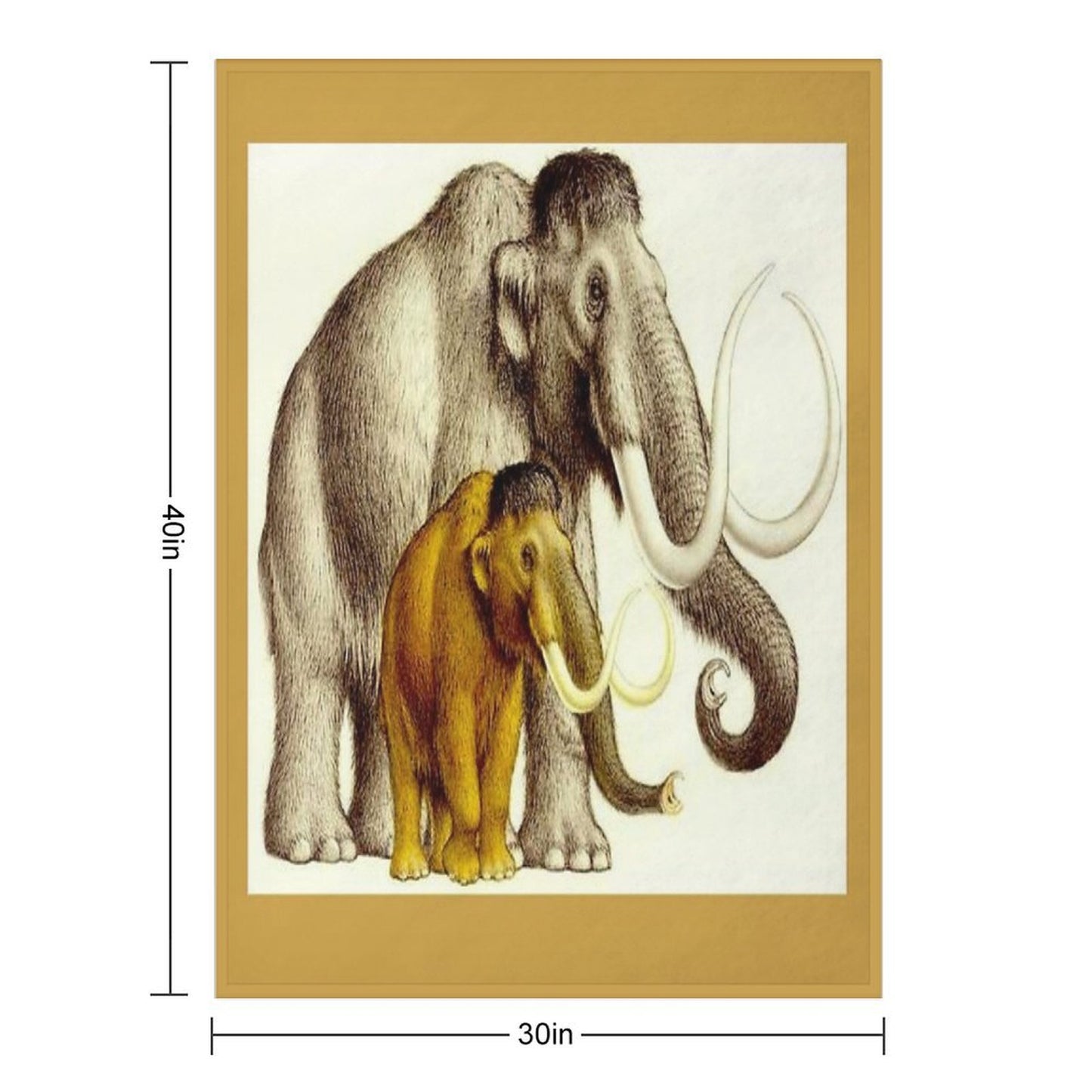 WOOLLY MAMMOTHS Extinct Elephant Type Mammal Print Anti-pilling Throw Blanket