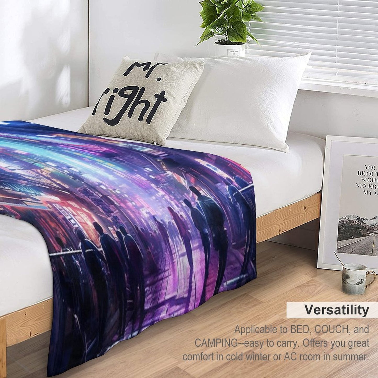 Cyberpunk Tokyo Dreamscape Velvety-soft Throw Blanket