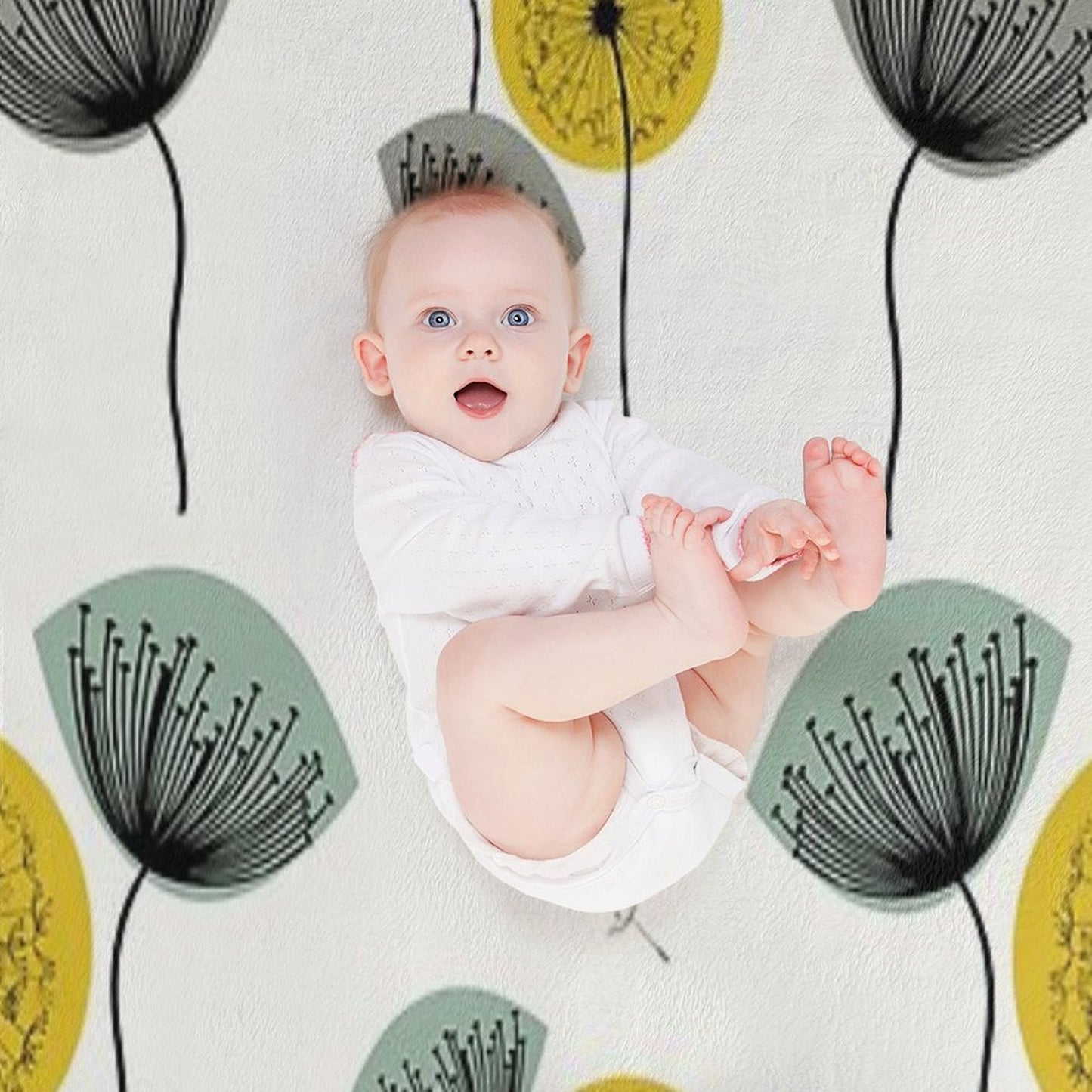Mid Century Dandelions Wrinkle-free Throw Blanket