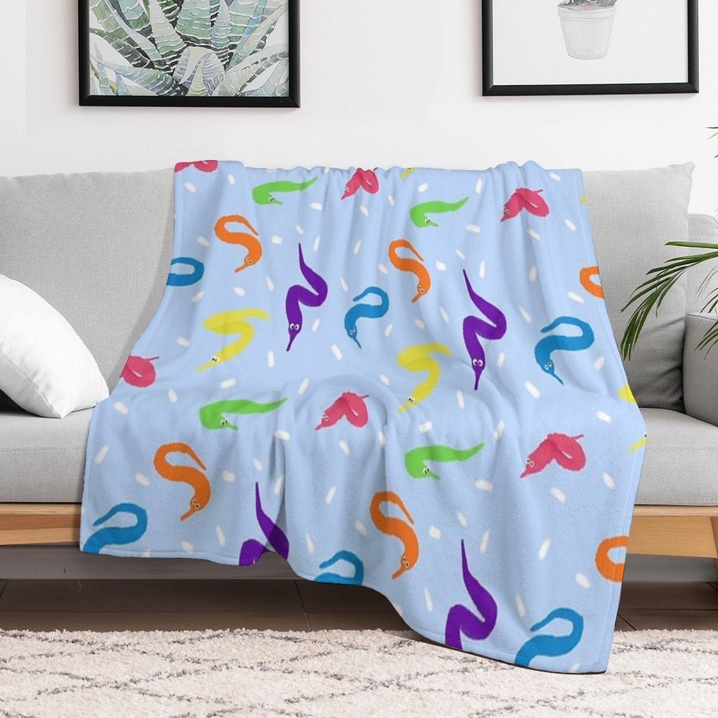 Worm on A String Babey! Eco-conscious Throw Blanket