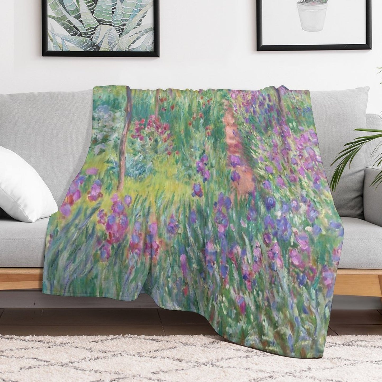 The Artist's Garden at Giverny Eco-conscious Throw Blanket