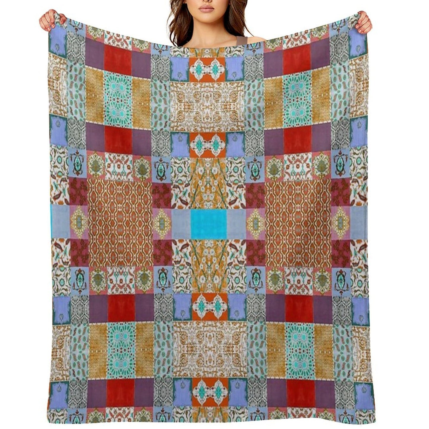 Geometric Abstract Pattern II Eco-conscious Throw Blanket