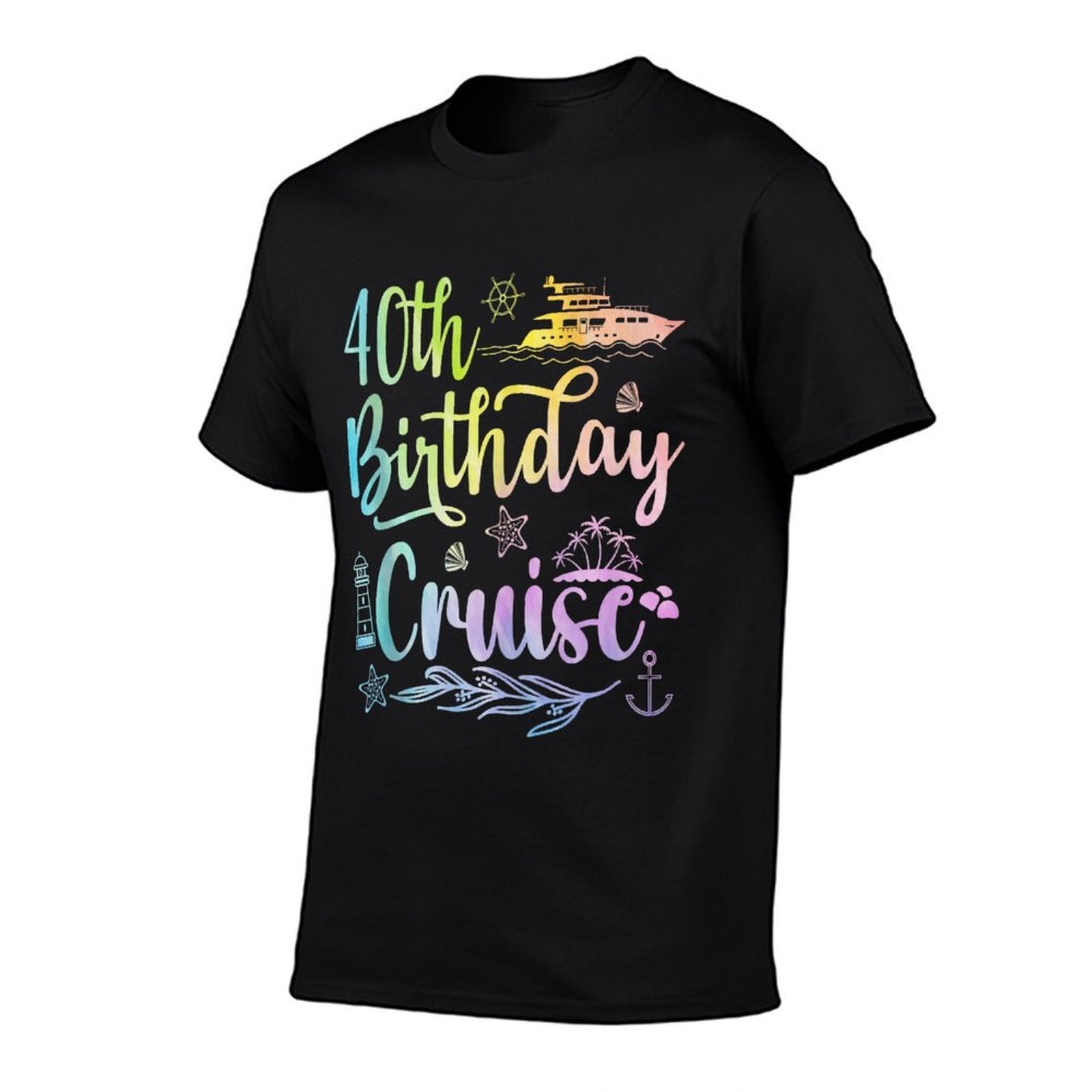 40th Birthday Cruise Funny 40 Years Old Cruise Squad Women  Oversized Silhouette T-Shirt