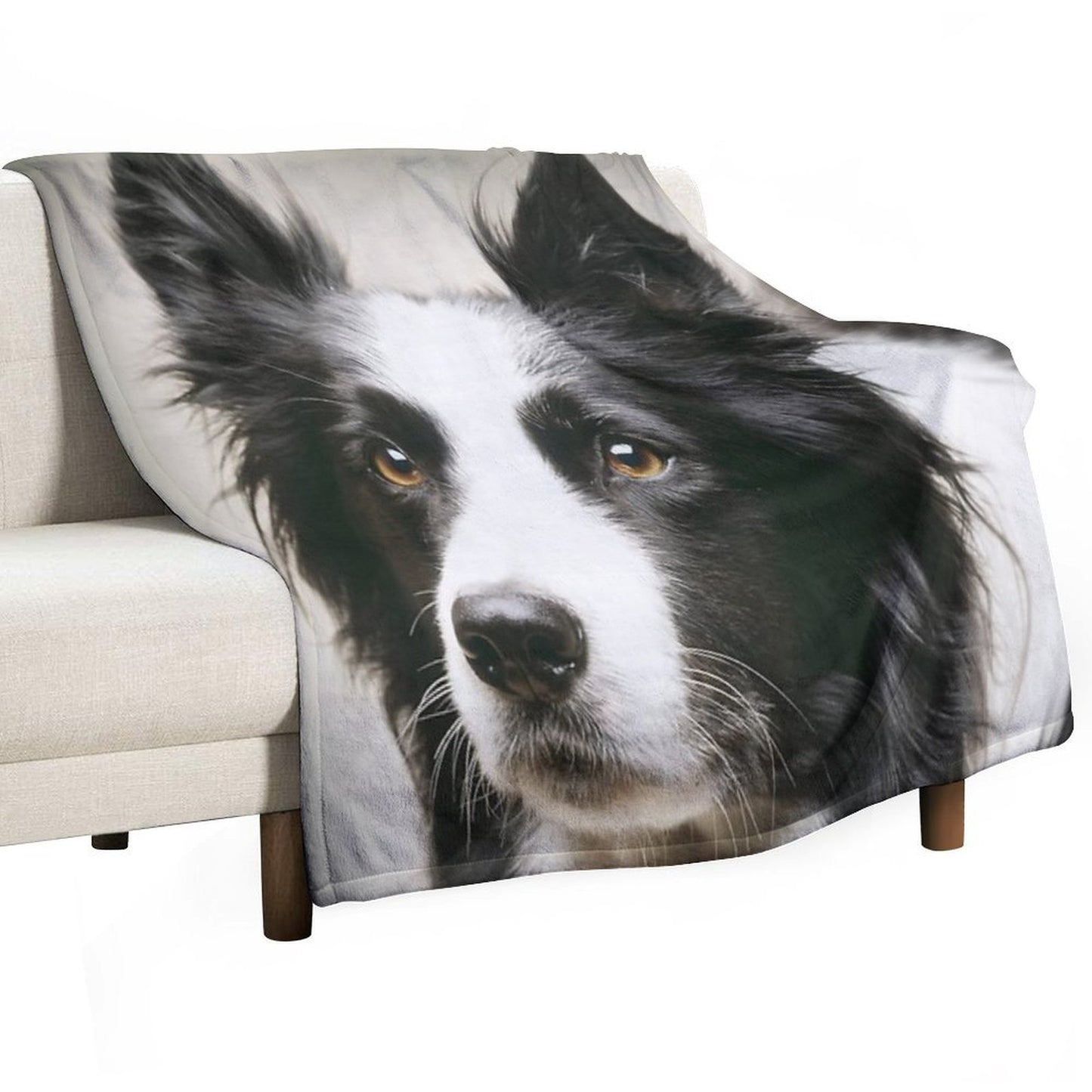 Working Border Collie Wrinkle-free Throw Blanket