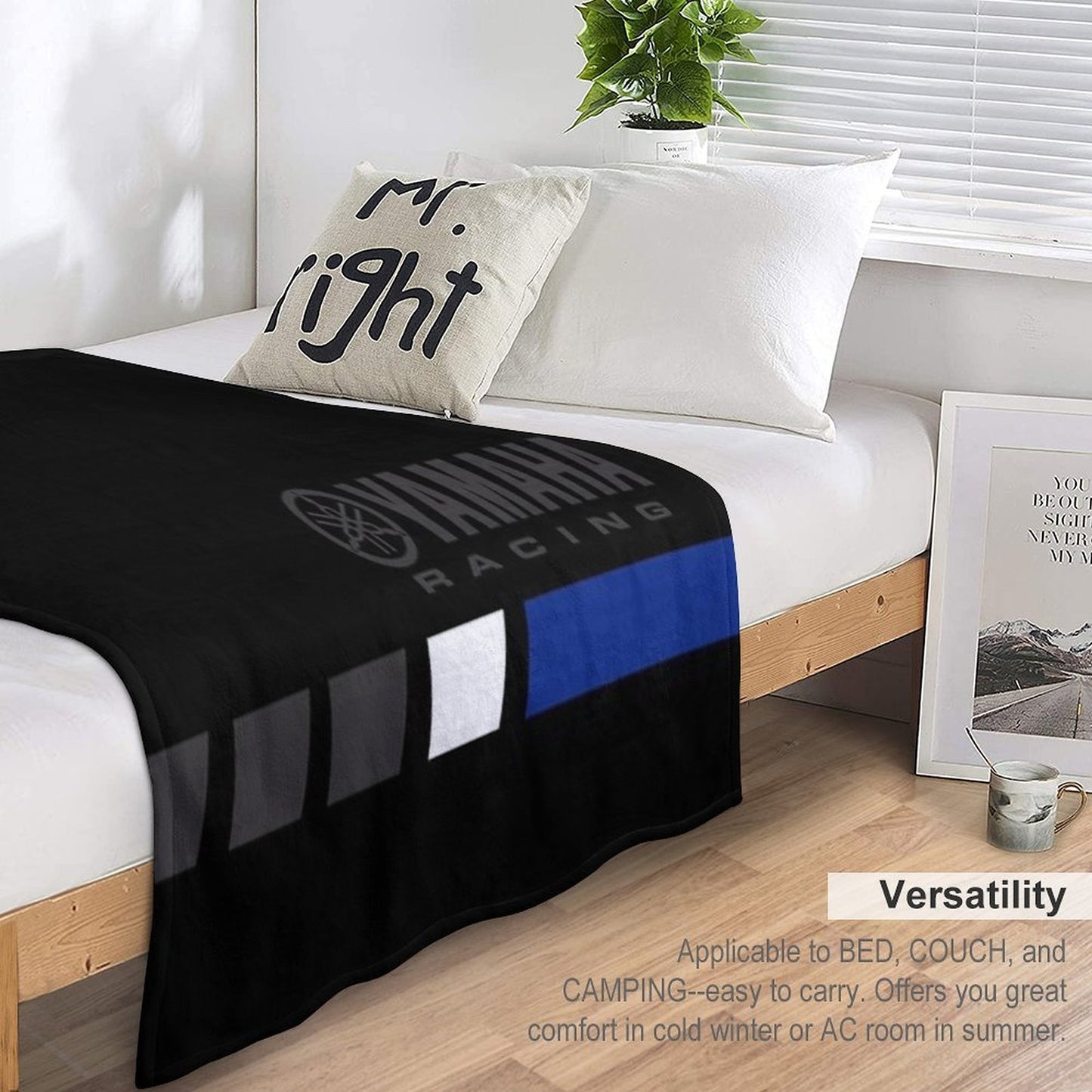 YAMAHA Blue Anti-pilling Throw Blanket
