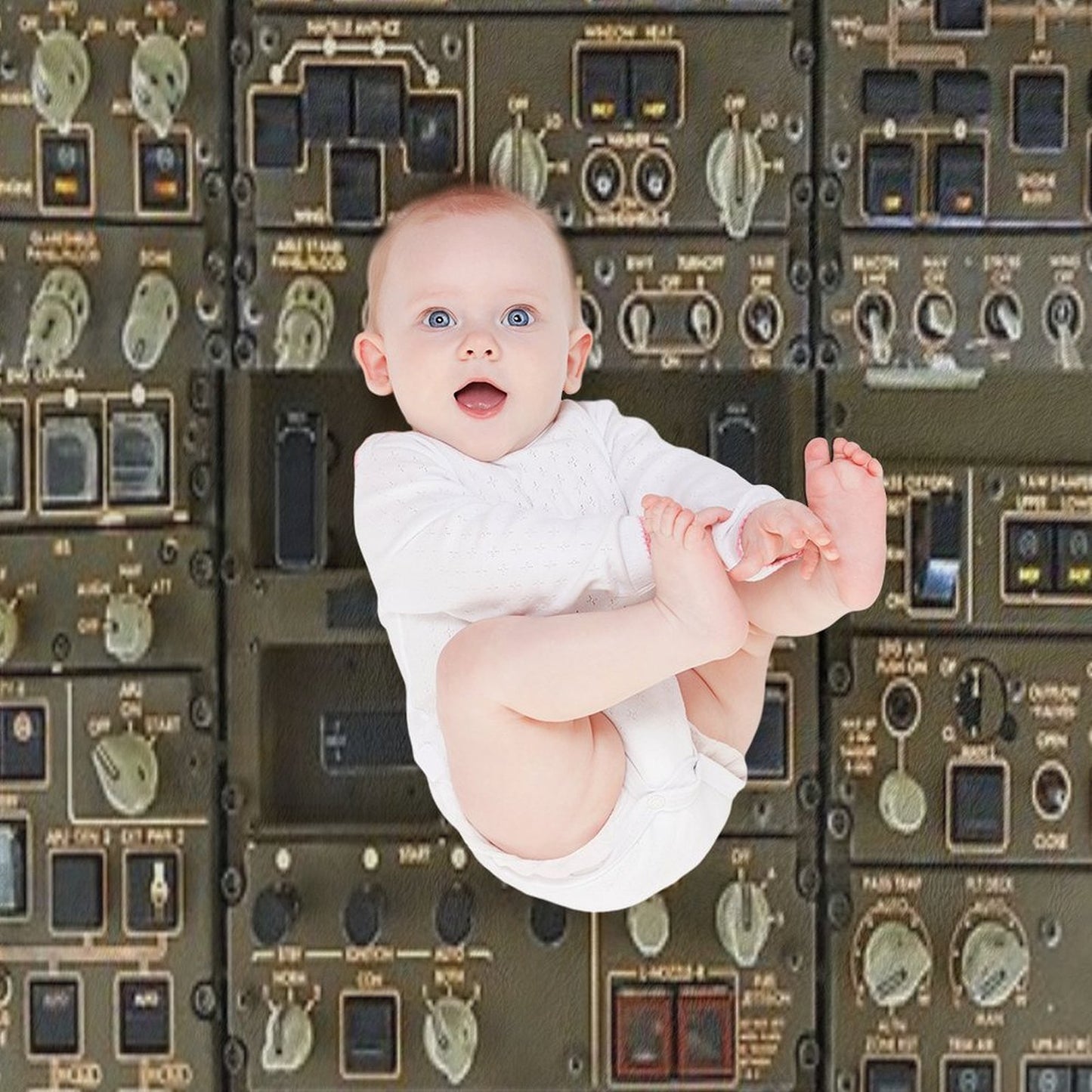 Boeing 747 Overhead Panel Cockpit Premium Throw Blanket