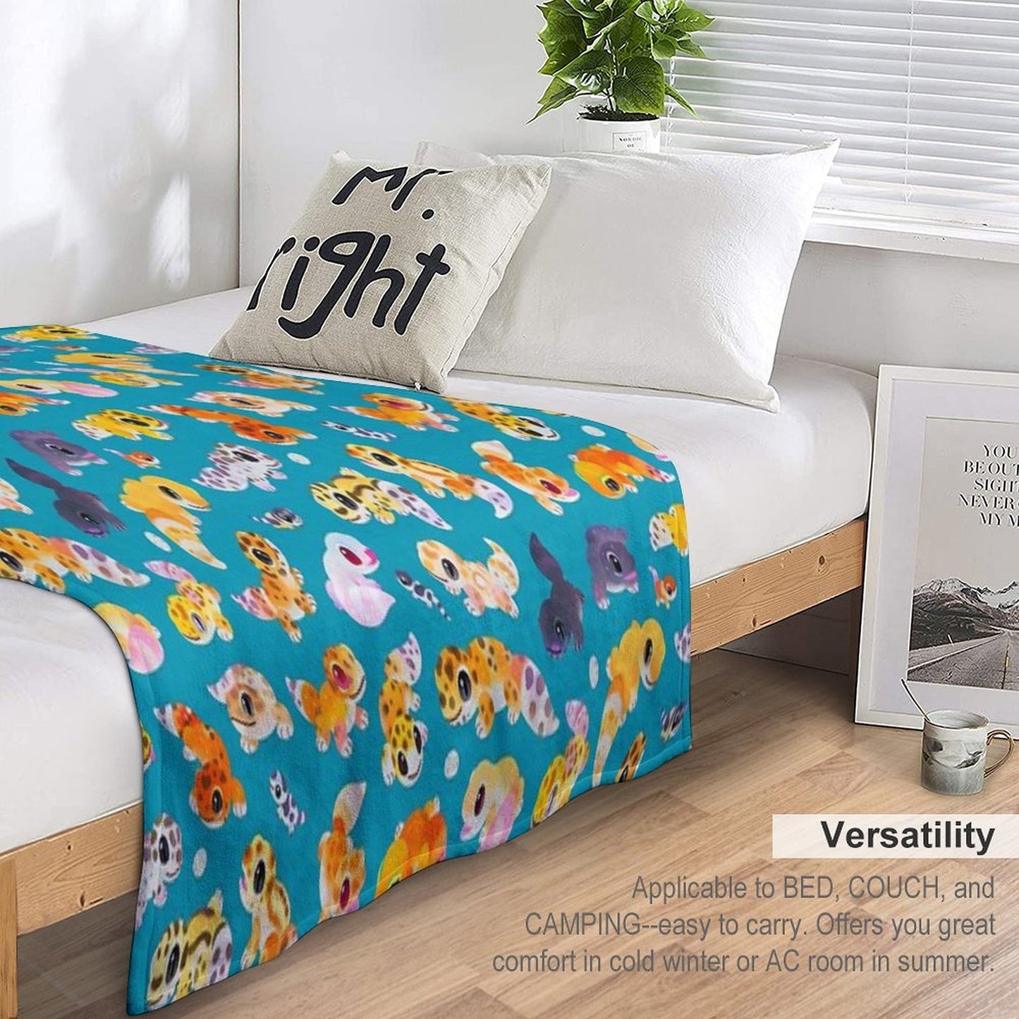 Leopard Gecko - Green Anti-pilling Throw Blanket