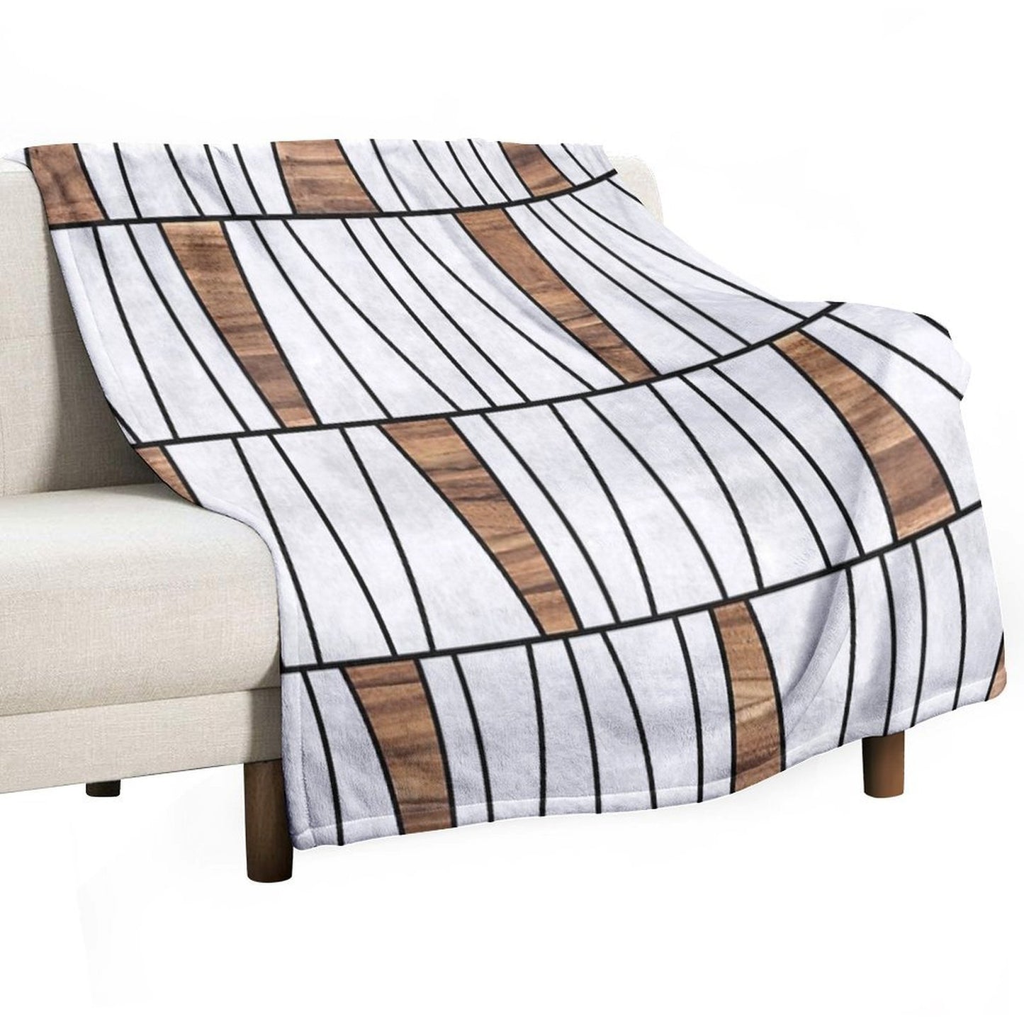 Mid-Century Modern Pattern No.4 - Concrete And Wood Premium Throw Blanket