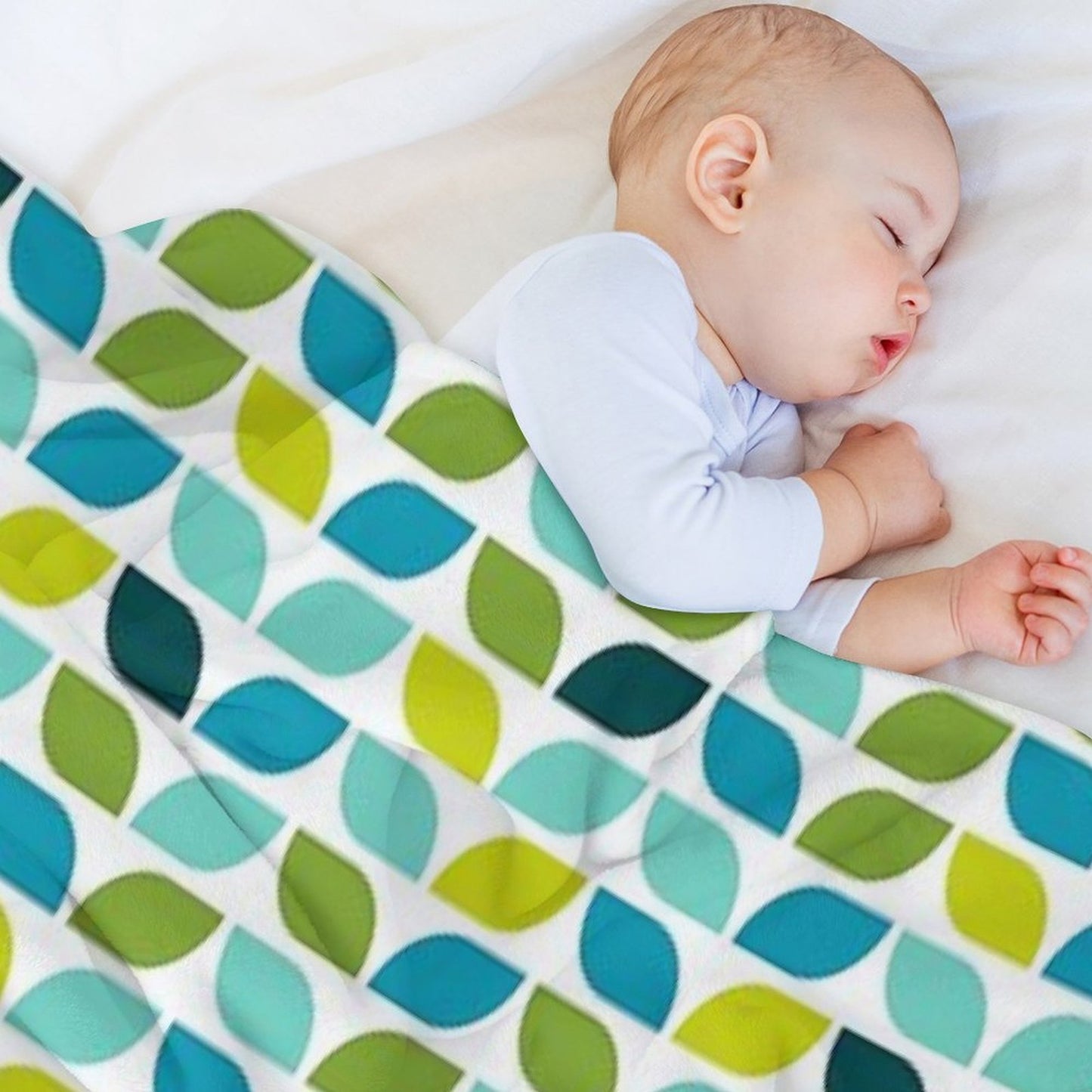 Geometric Pattern Leaf Spring Machine-washable Throw Blanket