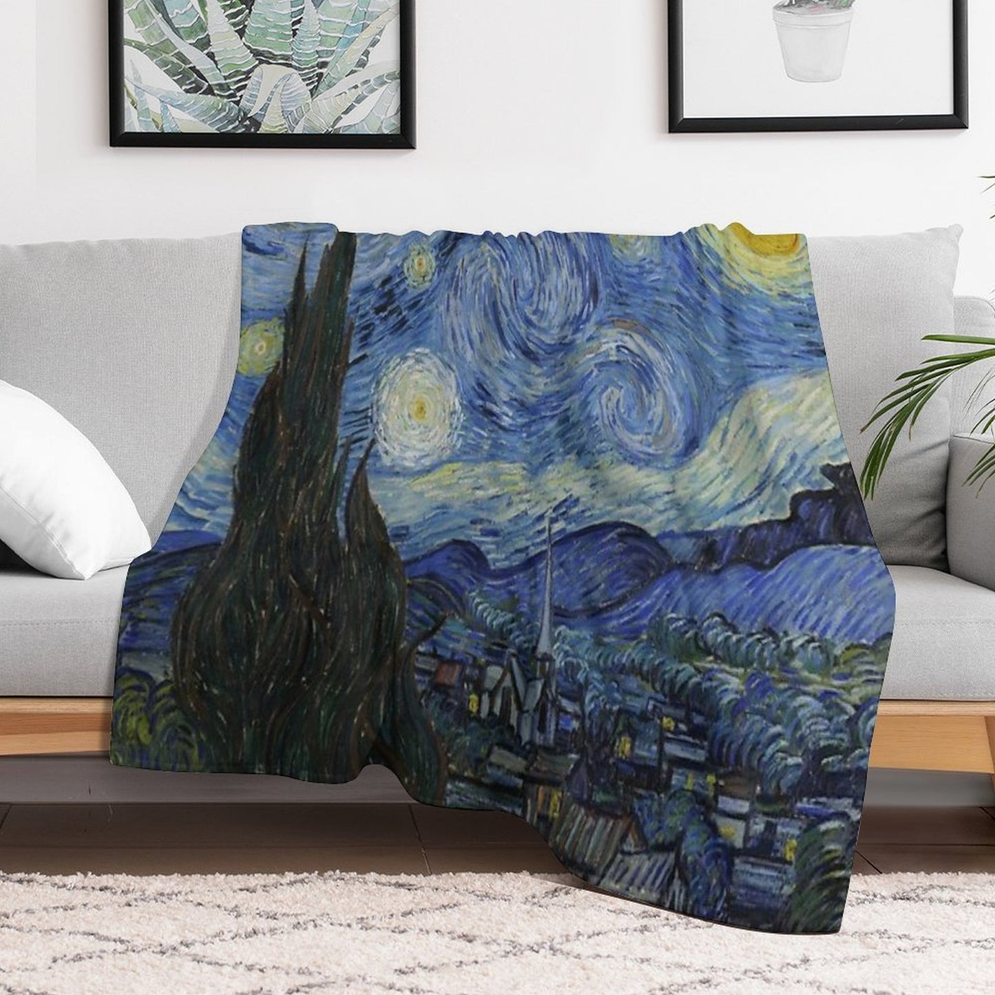Starry Night (Vincent Van Gogh) Comfort Throw Blanket