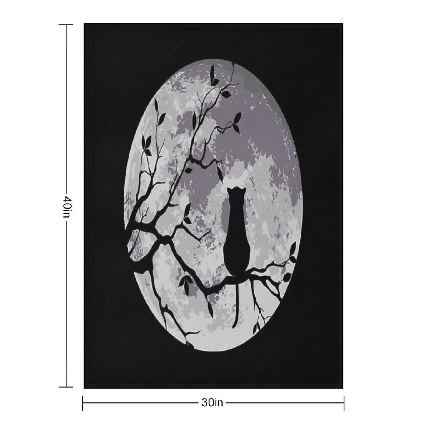 The Cat And The Moon Compact Throw Blanket