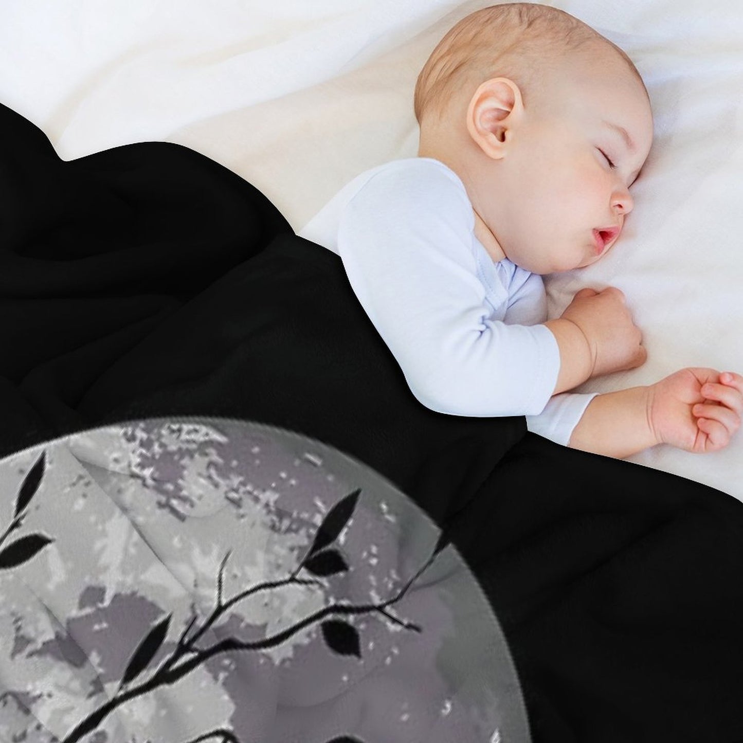 The Cat And The Moon Compact Throw Blanket