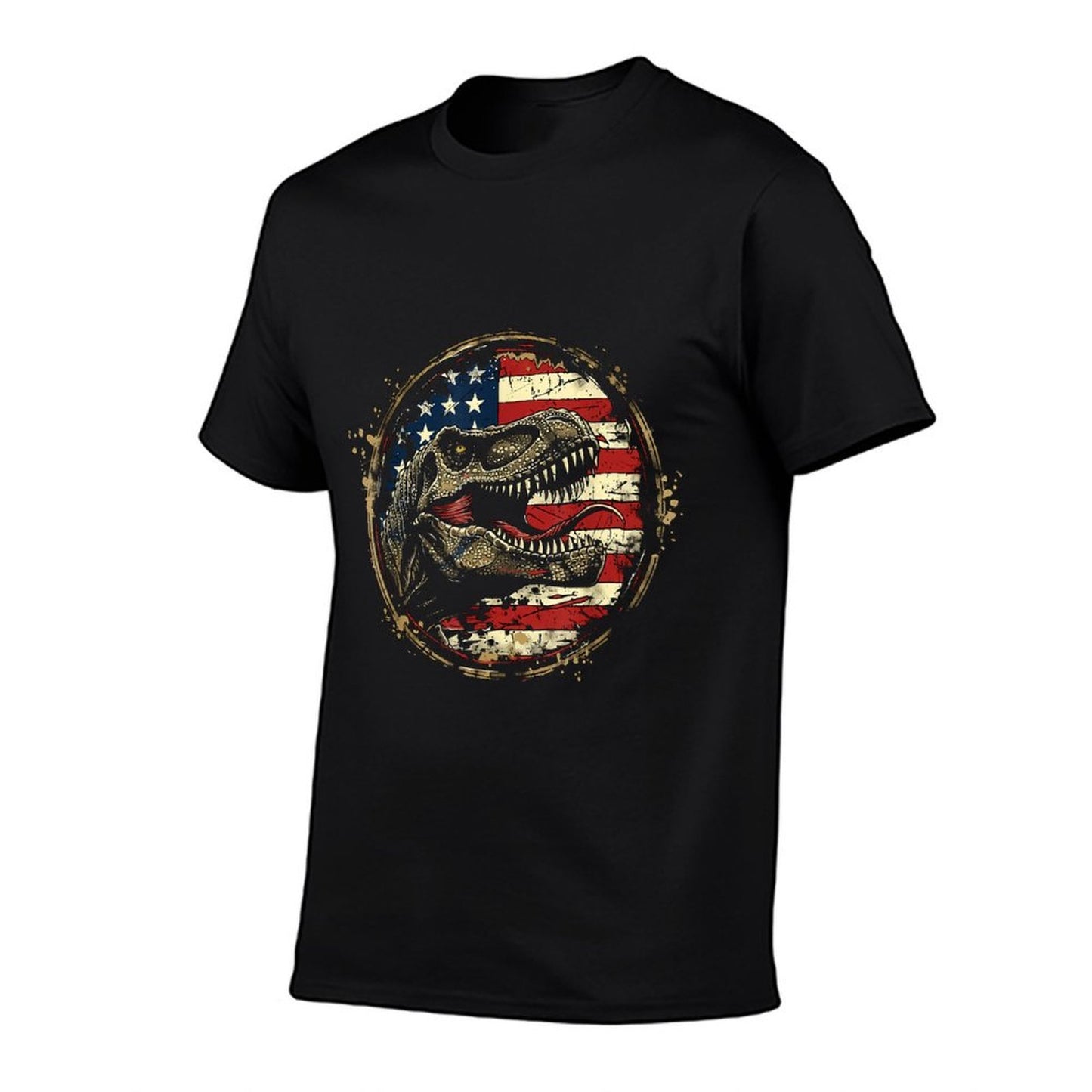 Dinosaur 4th of July America Vintage Amerisaurus Rex for Women Kids Men Wrinkle-resistant T-Shirt