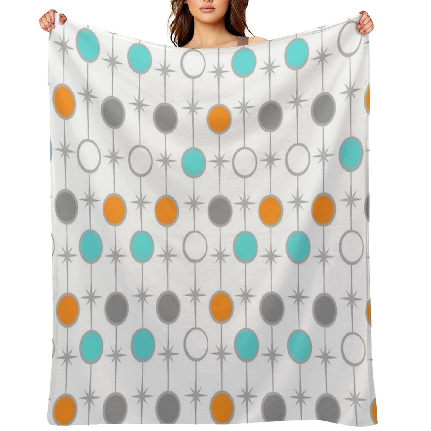 Retro Dots And Starbursts Durable Throw Blanket