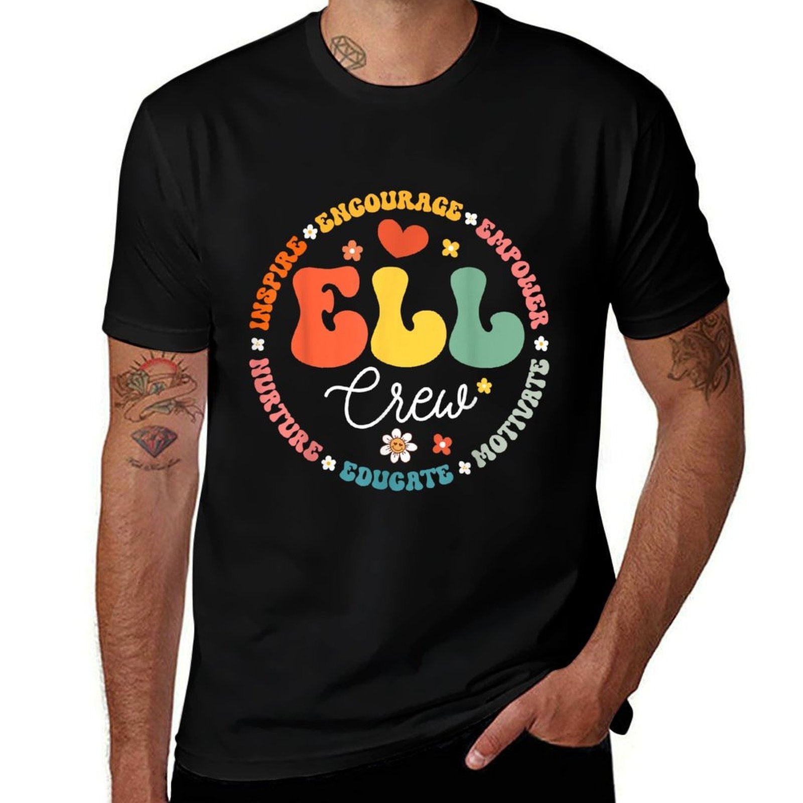 ELL Crew School Assistant School English Language Learner  Stretchy T-Shirt