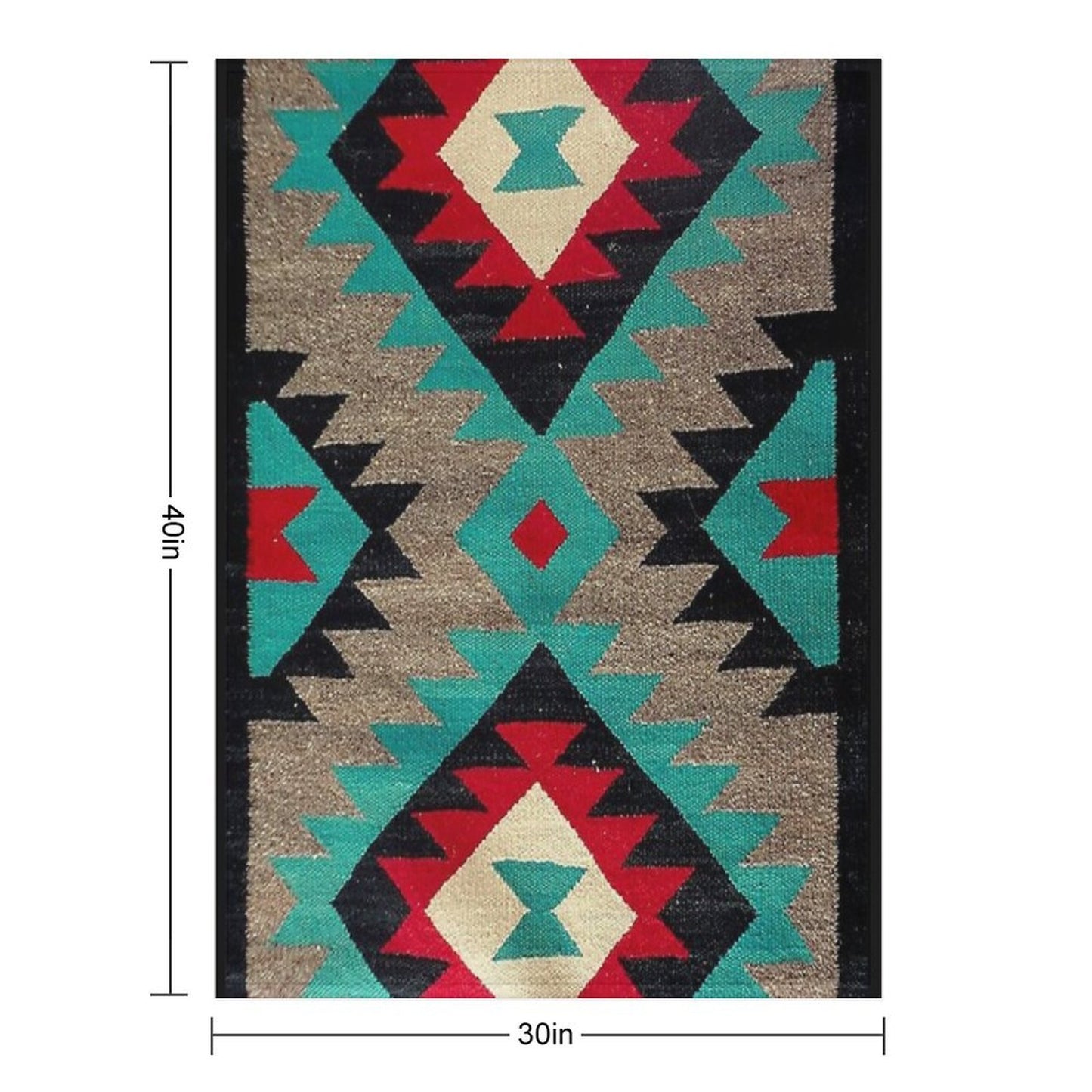 Navajo Blanket Pattern, Turquise, Red, Grey, Black Velvety-soft Throw Blanket