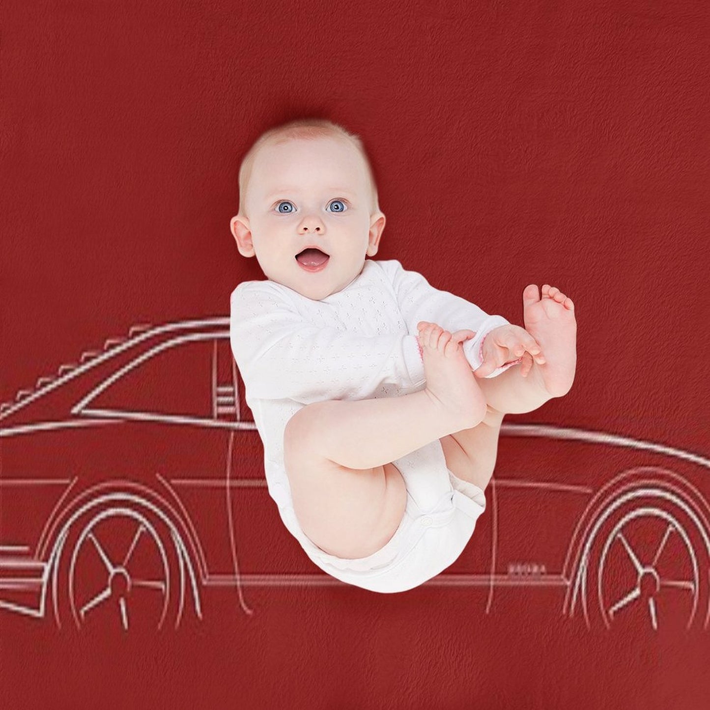 1983 Datsun 280ZX - Profile Stencil, White Versatility Throw Blanket